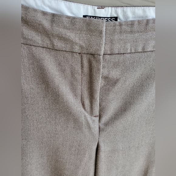 EXPRESS Khaki Beige Columnist Business Casual Professional Office Trousers Pants - Picture 3 of 15